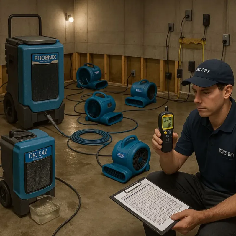 Structural Drying and Dehumidification process in New River, AZ